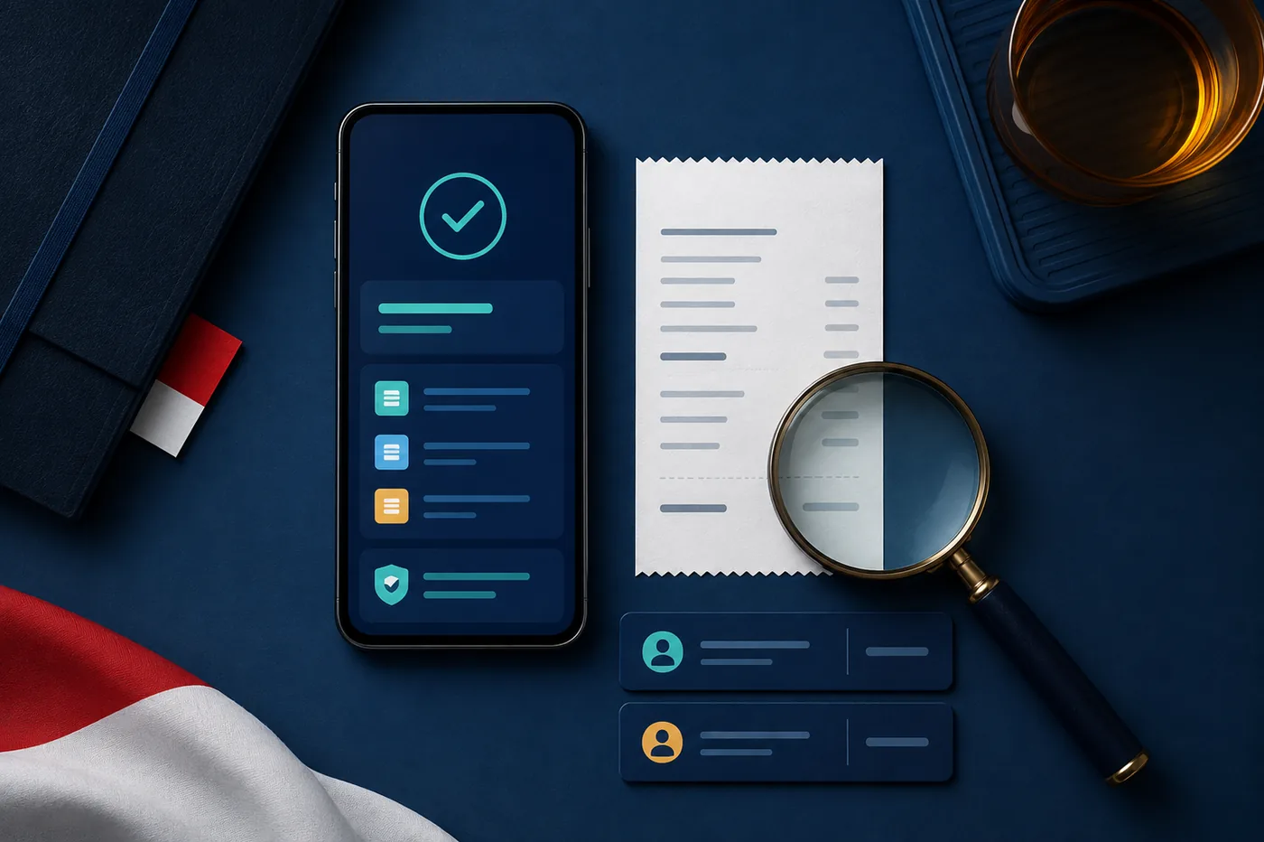 Pemeriksaan nama penerima dan bukti transaksi digital